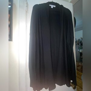 Black Pure Energy Open Front Cable Knit Sweater